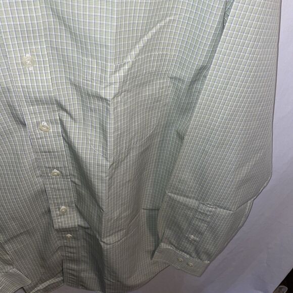 Brooks Brothers 346 Men’s Dress Shirt Size Medium Green Striped Business Formal - Picture 6 of 12